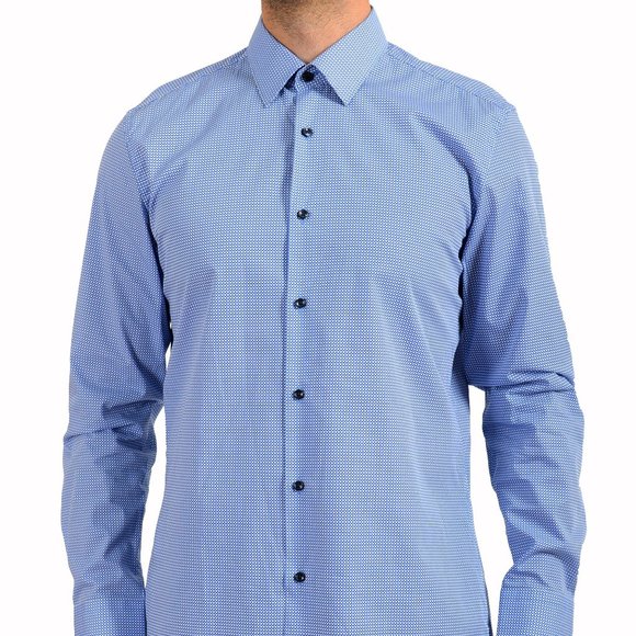 Hugo Boss Men's "Jano" Slim Fit Geometric Print Button Down Dress Shirt - Picture 1 of 9
